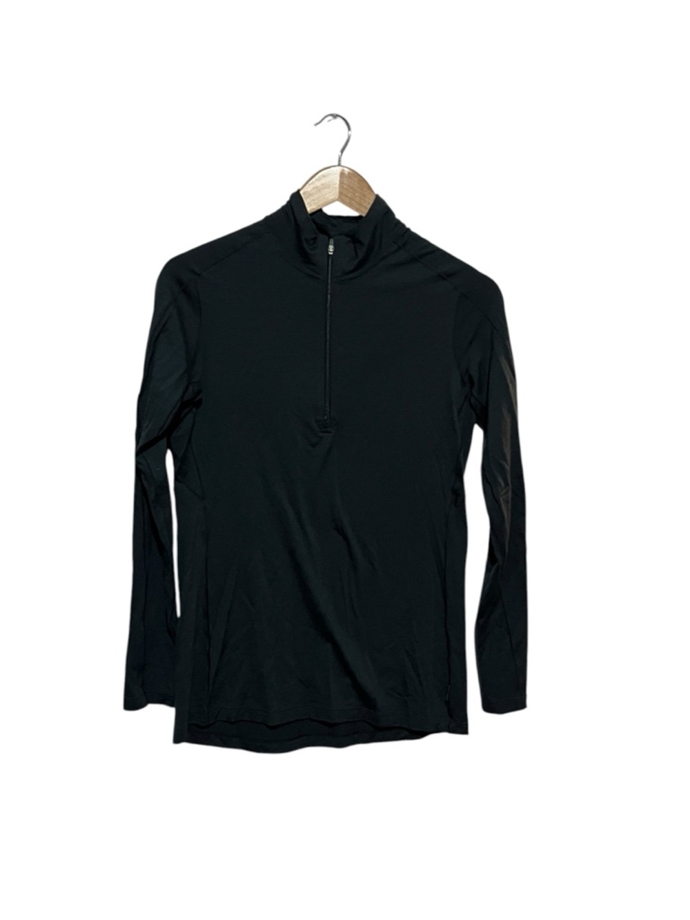 REI Co Op Black Long Sleeve Quarter-Zip Top Women's Size Medium Merino Wool